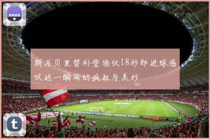 斯万贝里替补登场仅18秒即进球感叹这一瞬间的疯狂与美妙